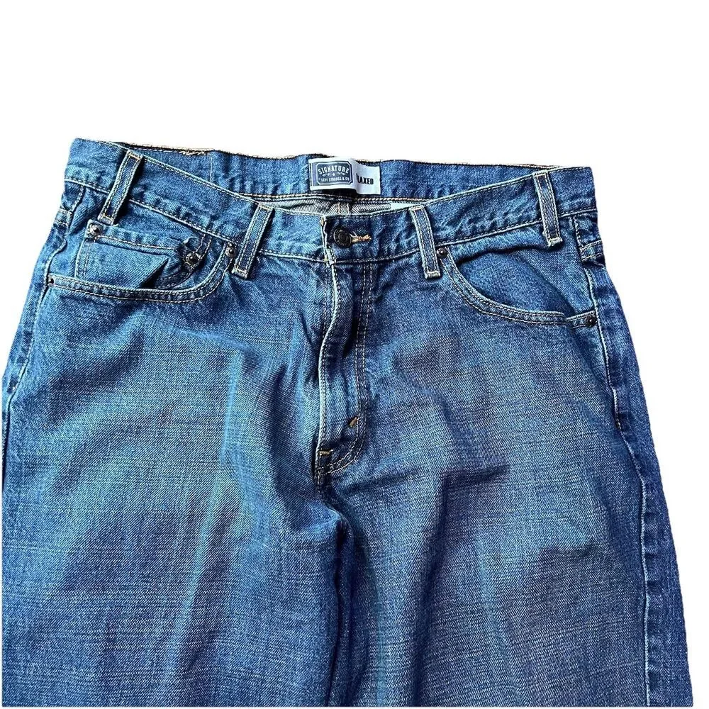 Levi's Signature Relaxed Medium Wash Denim Blue Jeans Men's 36x34